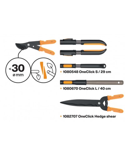 Сучкоріз для зелених гілок Fiskars OneClick Bypass до 30 мм (1082707)