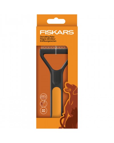 Грабли-колтунорез для груминга собак и кошек Fiskars Dematting Rake, 7 см (2009136) Грабли-колтунорез для груминга собак и кошек Fiskars Dematting Rake, 7 см (2009136)