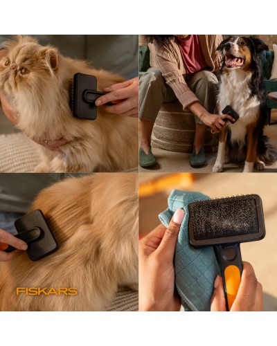 Щетка-пуходерка для груминга собак и кошек Fiskars Slicker Brush, 9 см (2009138) Щетка-пуходерка для груминга собак и кошек Fiskars Slicker Brush, 9 см (2009138)