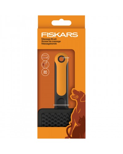 Масажна щітка для вичісування шерсті Fiskars Massage Brush, 9 см (2009140) Масажна щітка для вичісування шерсті Fiskars Massage Brush, 9 см (2009140)