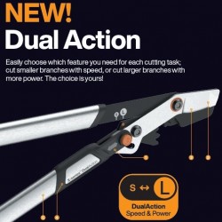 Fiskars 2026 - Новинки DualAction (двухрежимные) инструменты в обрезке, новый высоторез UPX96, секатор сучкорез и ножницы для кустов.