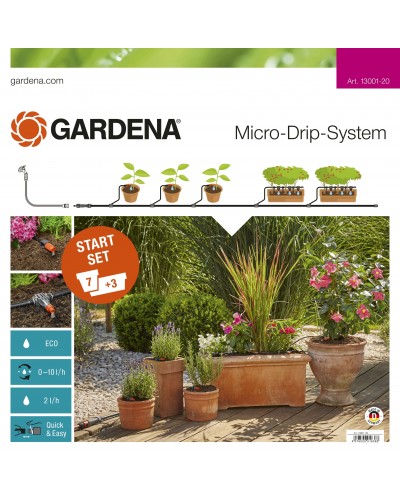 Комплект микрокапельного полива Gardena Micro-Drip-System Starter Set M для цветочных горшков или вазонов (13001-20)