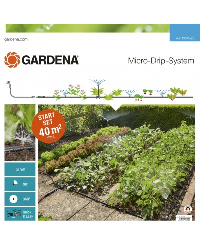Комплект микрокапельного полива Gardena Micro-Drip-System для клумб и грядок до 40 м2 (13015-20)
