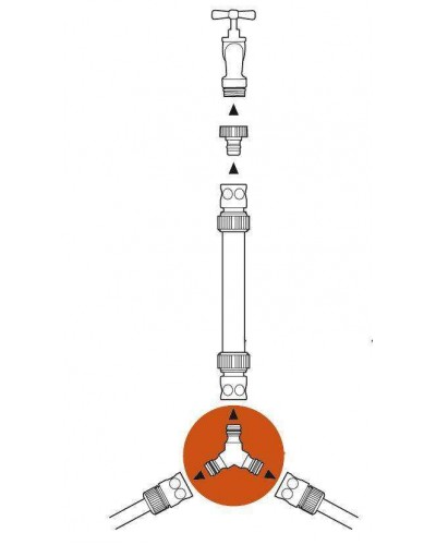 Тройник Gardena для шлангов 13 и 19 мм (02934-20)